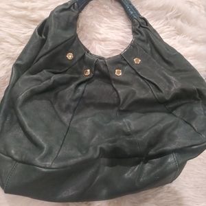 Badgley Mischka Forest Green Leather Bag